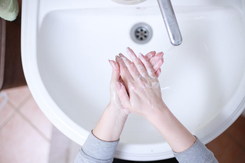 Why Are My Hands So Dry Even When I Moisturize? Here’s 4 Reasons hand washing, soap, wash, hygiene, clean, faucet, bathroom, water, hands, care, sanitizer, antiseptic, hand, skin, washing, sanitation, nature, wellness