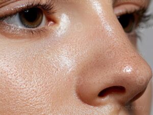 How to Remove Tan From Face Fast close up of womans face showing skin texture and pores photo
